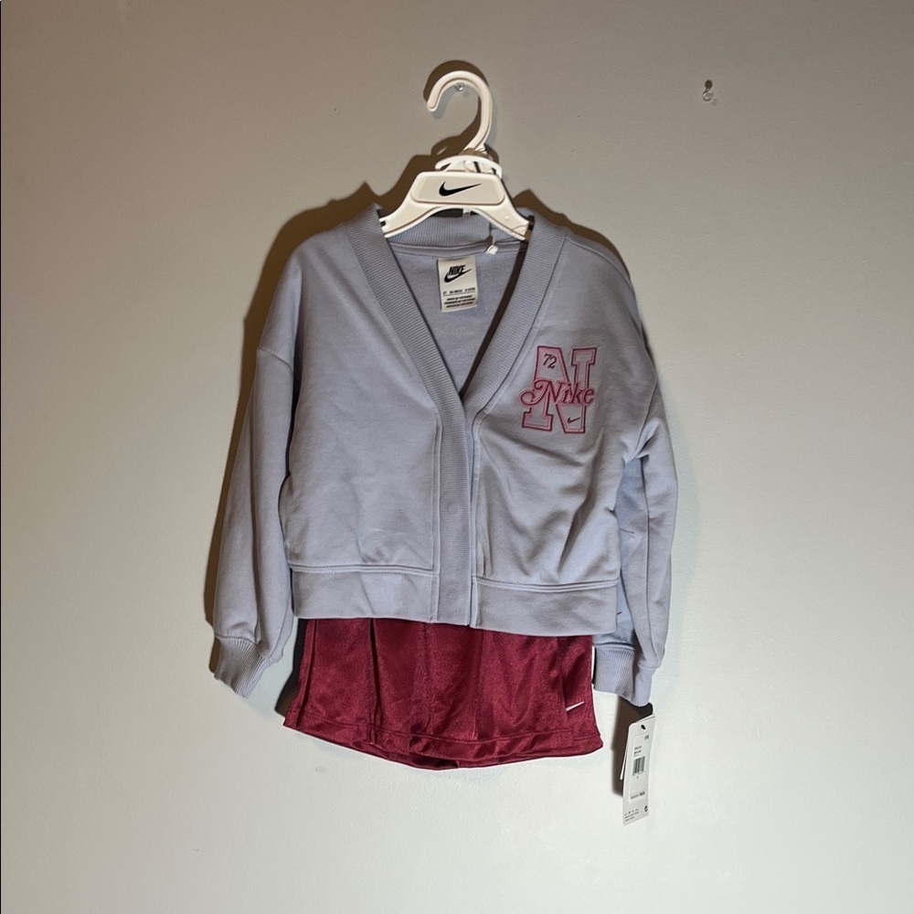 Nike Kids' Lavender Hoodie and Maroon Skort set